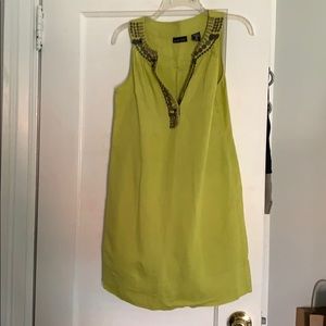 Lime Green Linen Mini Dress